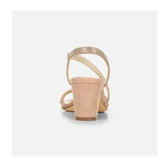 Naturalizer Women's Vanessa Dress Sandal Creme Brulee with Rhinestones - Picture 4 of 11